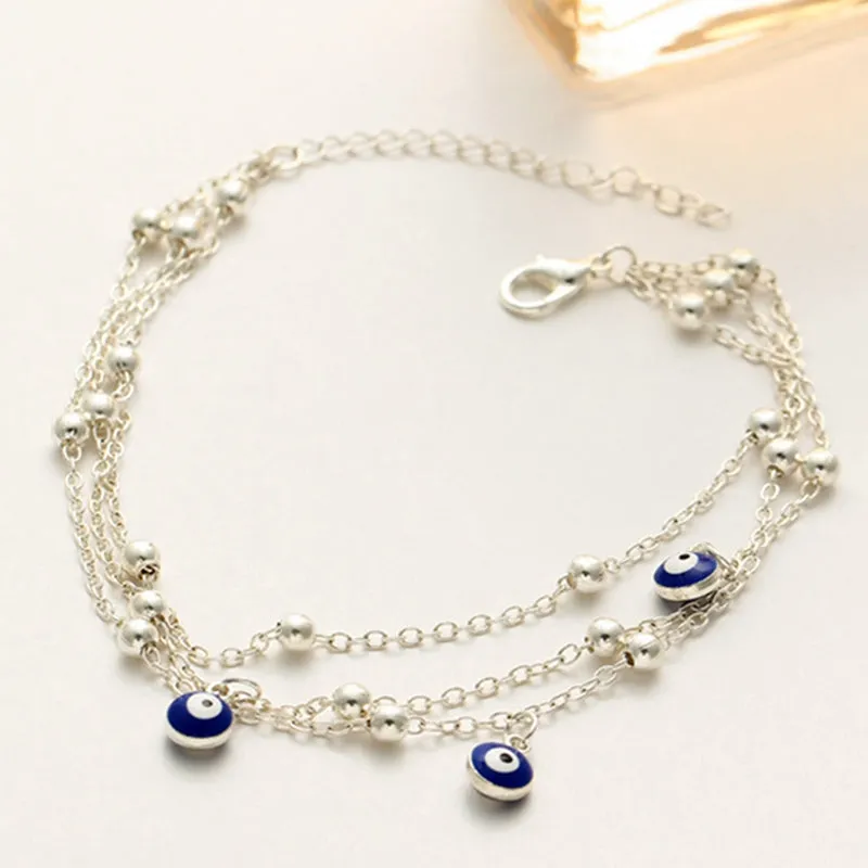 2 Style Turkish Eyes Beads Anklets For Women