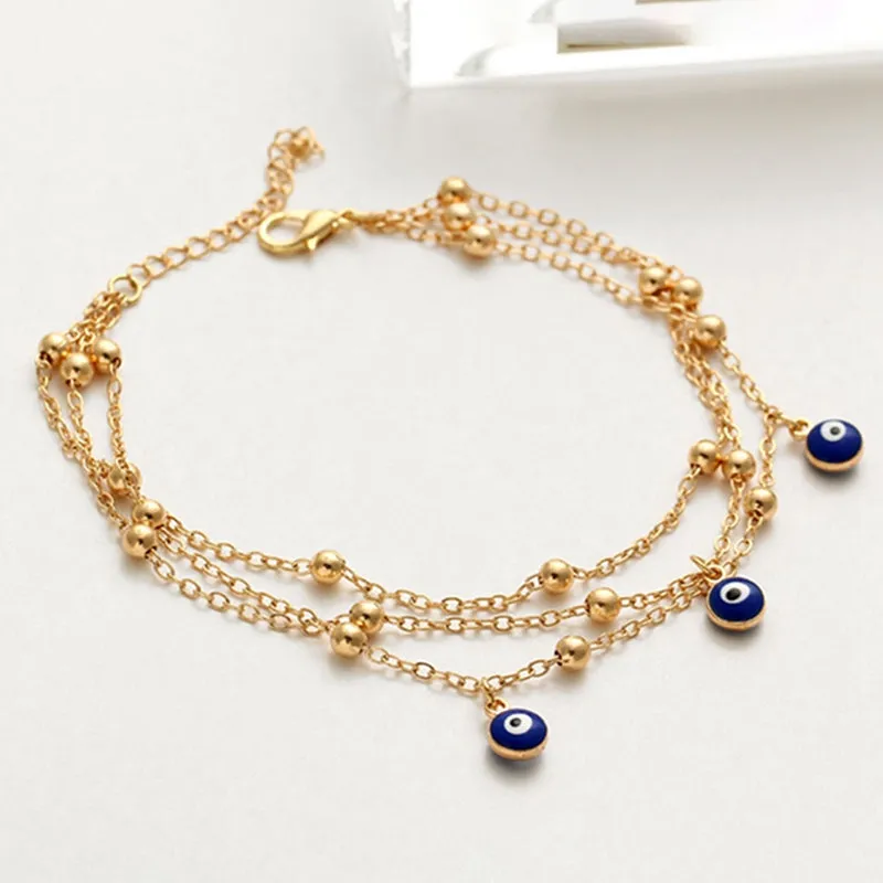 2 Style Turkish Eyes Beads Anklets For Women