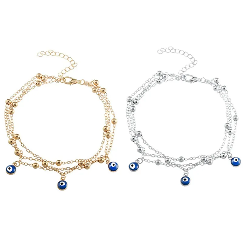 2 Style Turkish Eyes Beads Anklets For Women