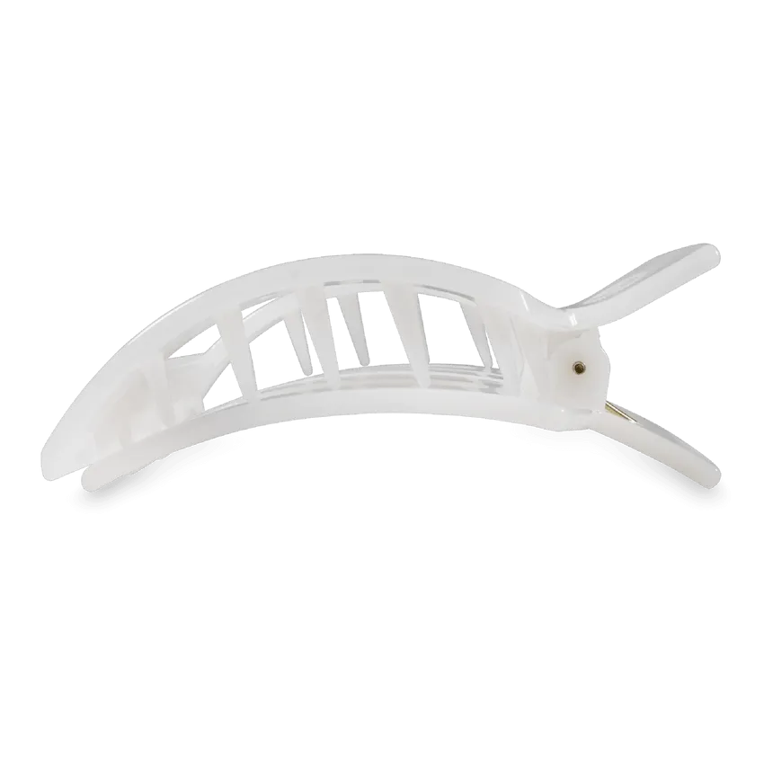 Coconut White Large Flat Square Teleties Clip