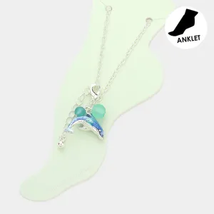 iLLASPARKZ 3D Dolphin Charm Anklet