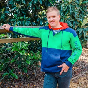 Mens' Green/Navy Block Hoodie
