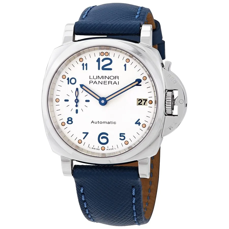 Panerai Luminor Due Ivory Dial Automatic Men's Leather Watch PAM00903