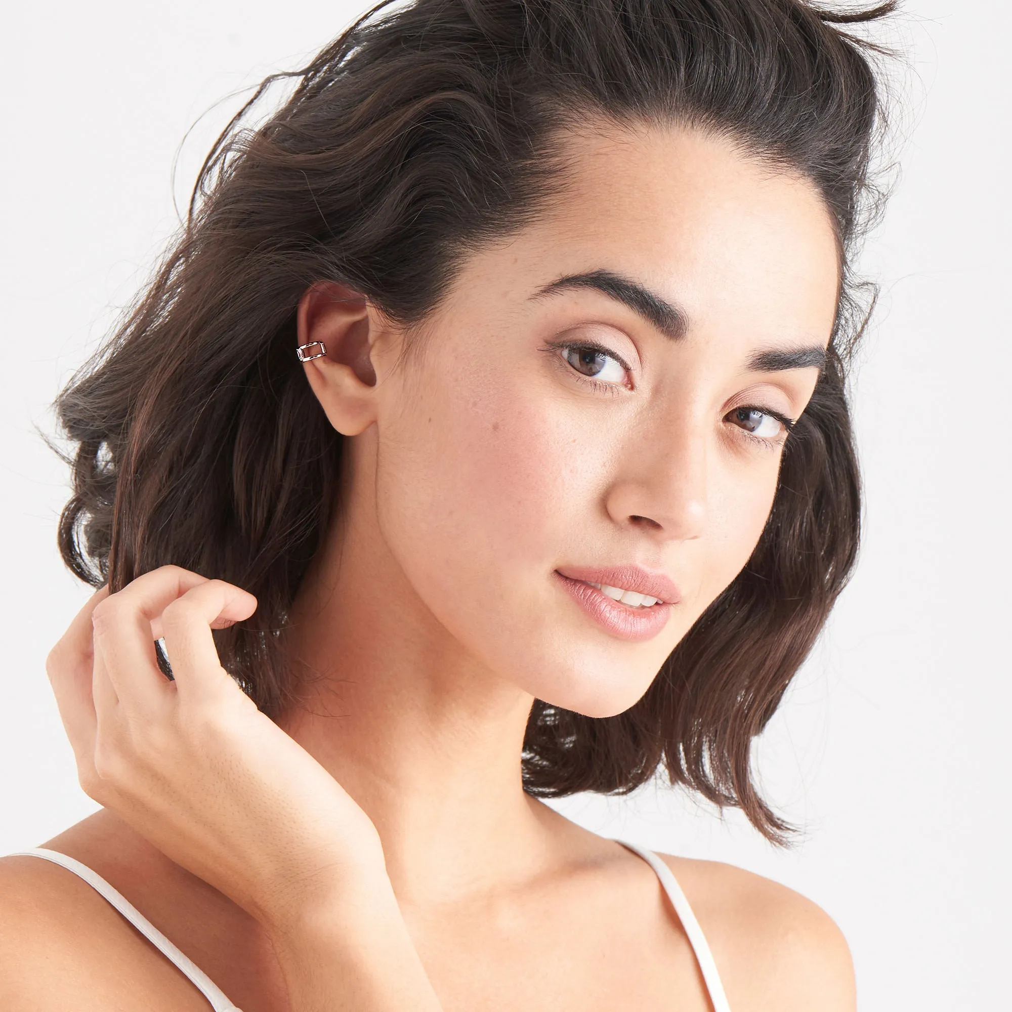 Silver Glow Ear Cuff