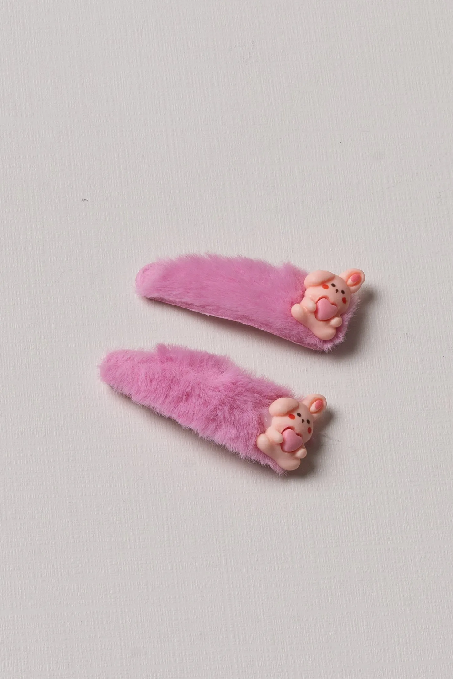 Vibrant Pink Character Fuzzy Tick Tac Clips