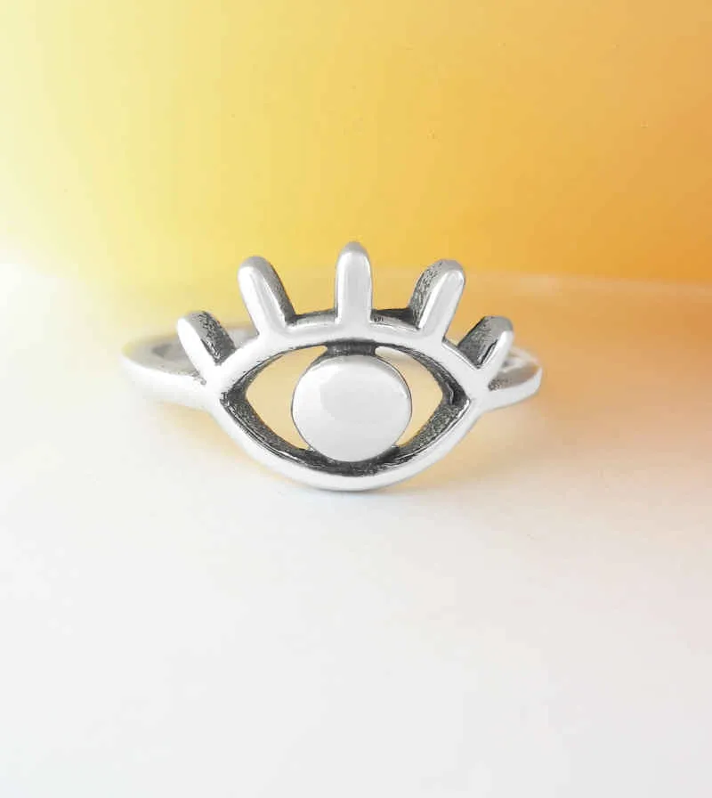 Watchful Evil Eye Toe-Midi-Knuckle Ring, Adjustable
