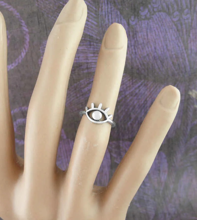 Watchful Evil Eye Toe-Midi-Knuckle Ring, Adjustable