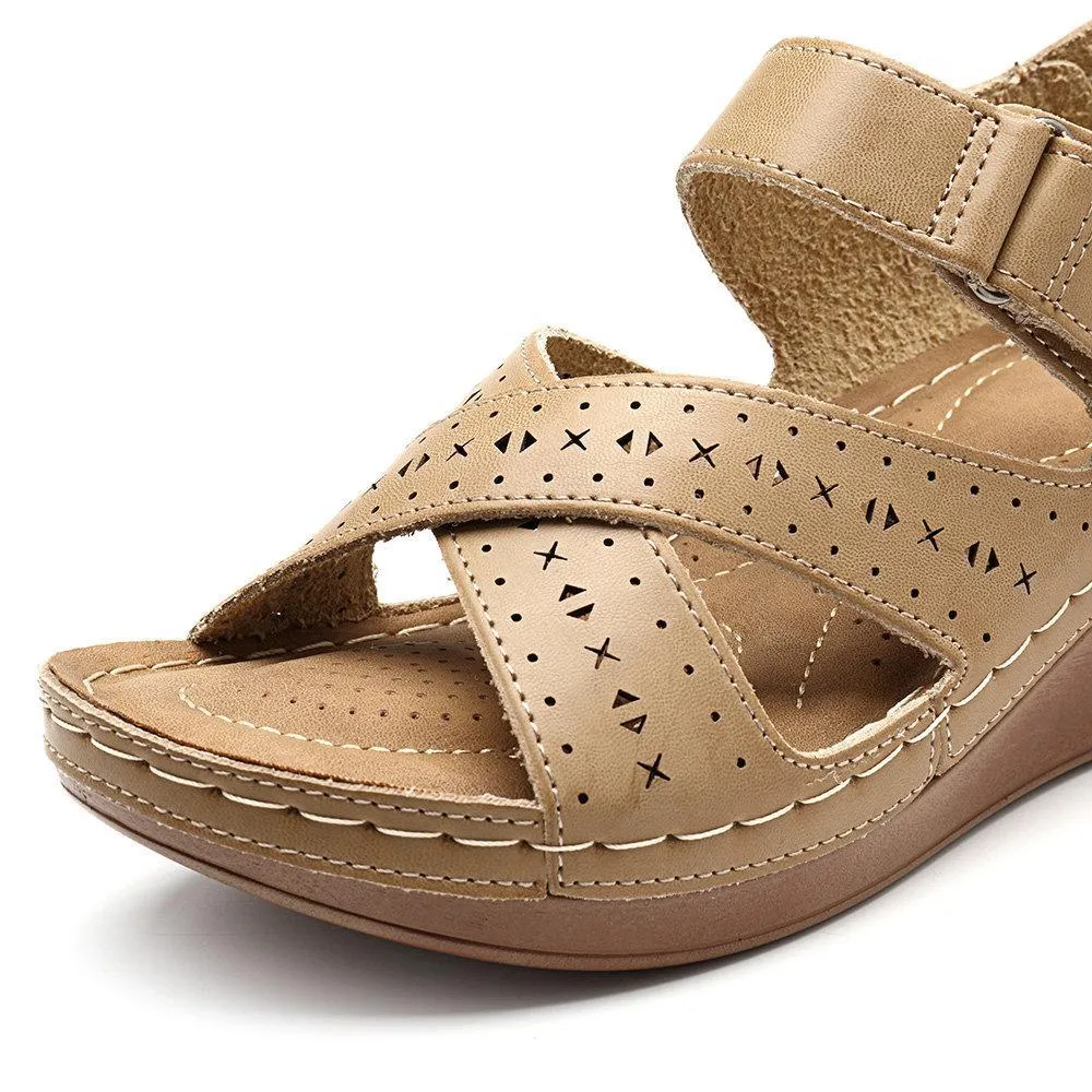 Women's Shoes Respirable Hollow Comfortable Platform Hook Rings Sandals