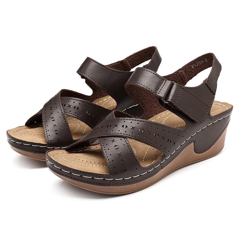 Women's Shoes Respirable Hollow Comfortable Platform Hook Rings Sandals