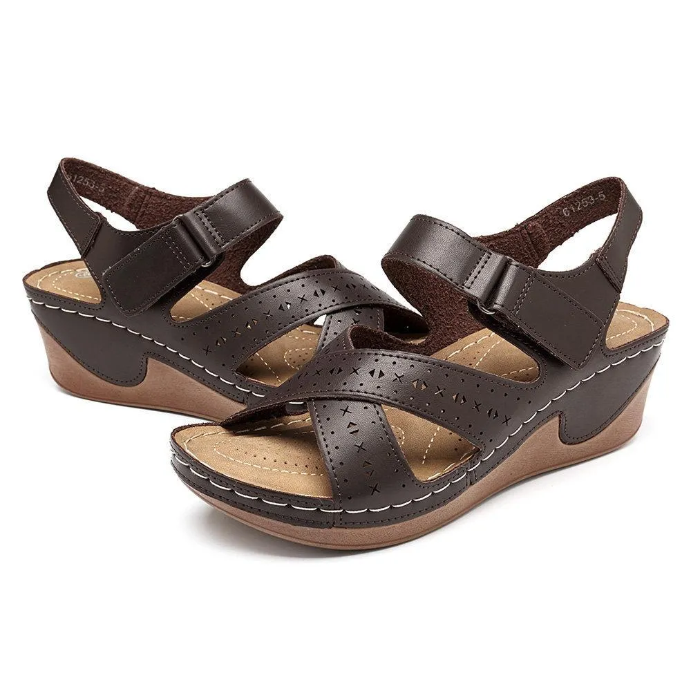 Women's Shoes Respirable Hollow Comfortable Platform Hook Rings Sandals