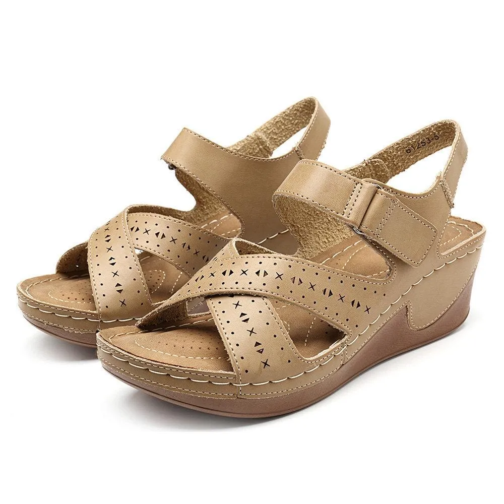 Women's Shoes Respirable Hollow Comfortable Platform Hook Rings Sandals