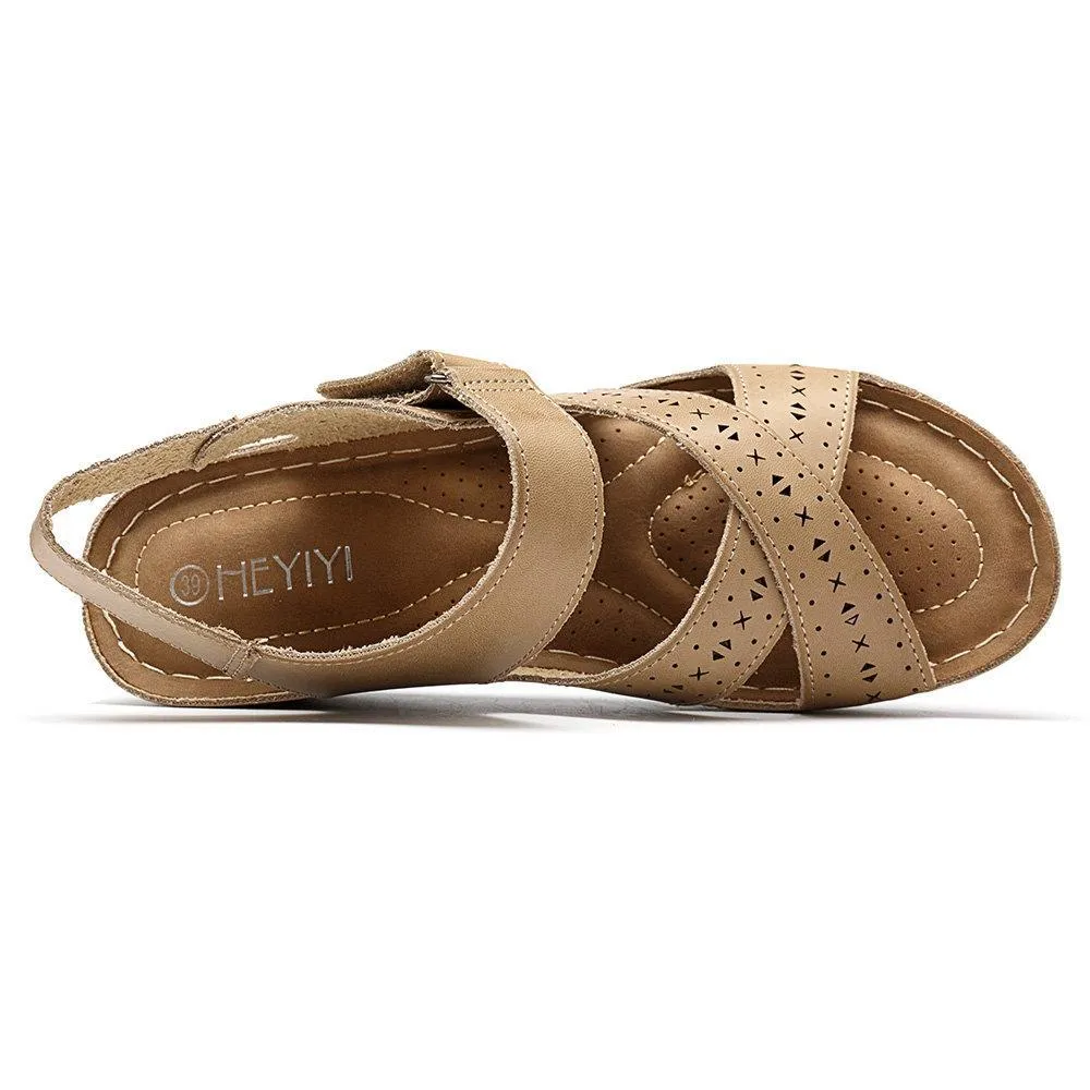 Women's Shoes Respirable Hollow Comfortable Platform Hook Rings Sandals